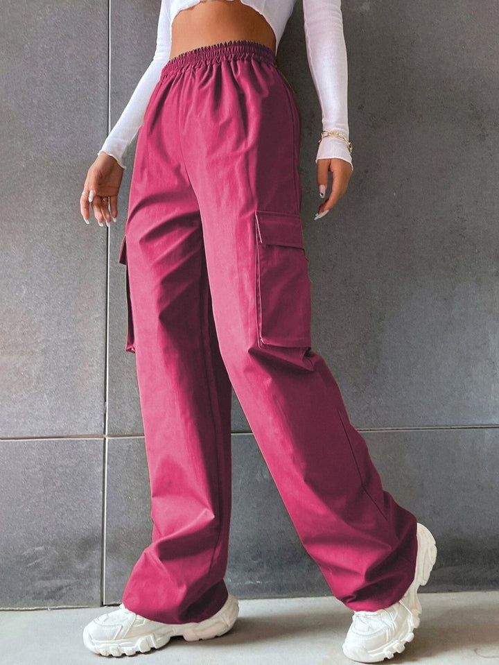 Dames Cargo Broek met Zakken-Wijde Broeken-Calora-Roze-S-Calora