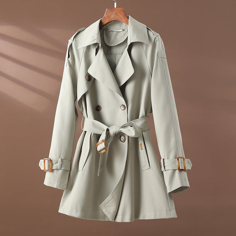 Dames herfst taille slanke revers korte trenchcoat-Zomer Jassen-Calora-S-Calora