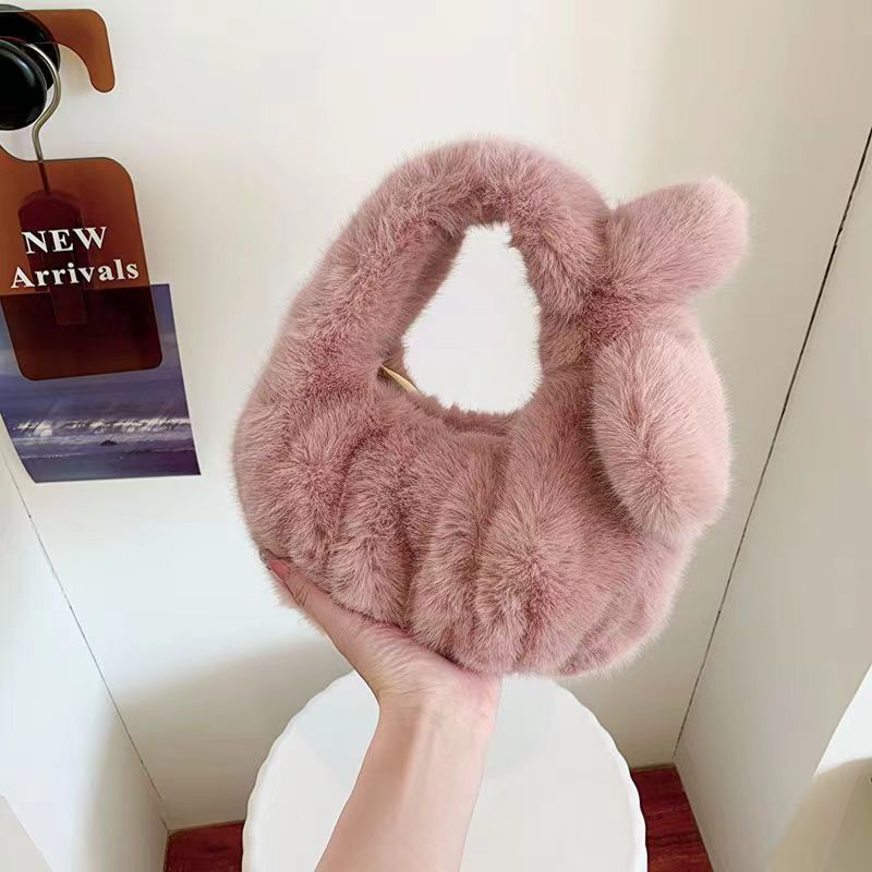 CALORA_ Dames Herfst Winter Fluffly Zachte Pluche Handtas Cloud Stijl