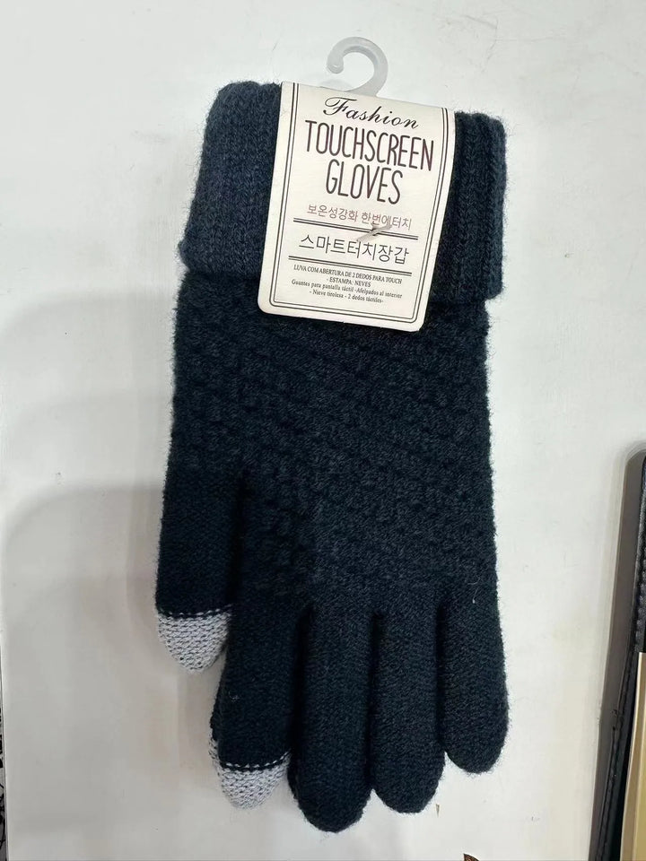 Dames Kasjmier Gebreide Winterhandschoenen-Handtassen-Calora-Grijs-One Size-Calora