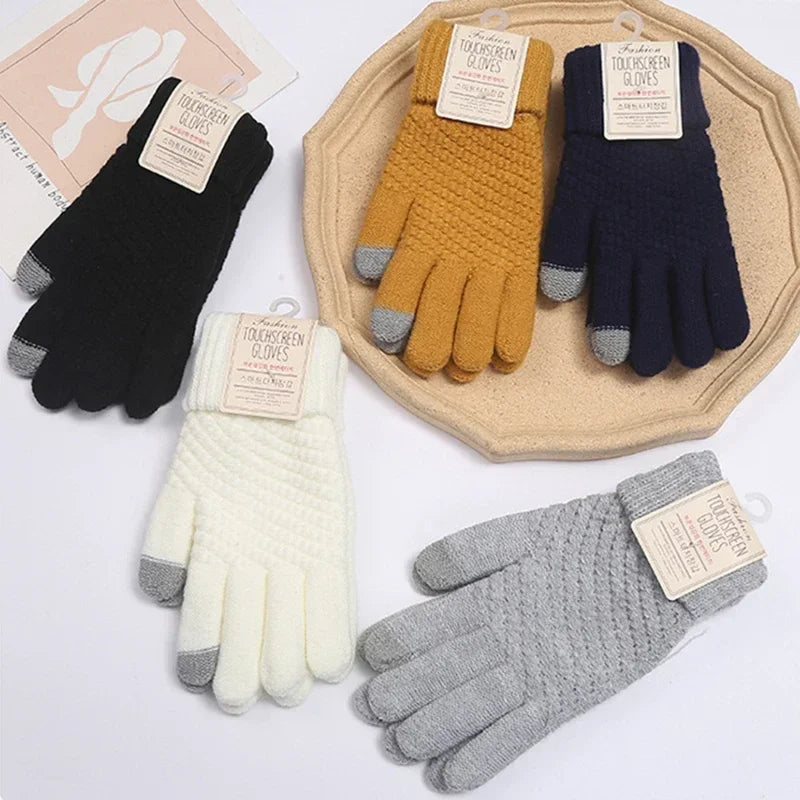 Dames Kasjmier Gebreide Winterhandschoenen-Handtassen-Calora-Grijs-One Size-Calora
