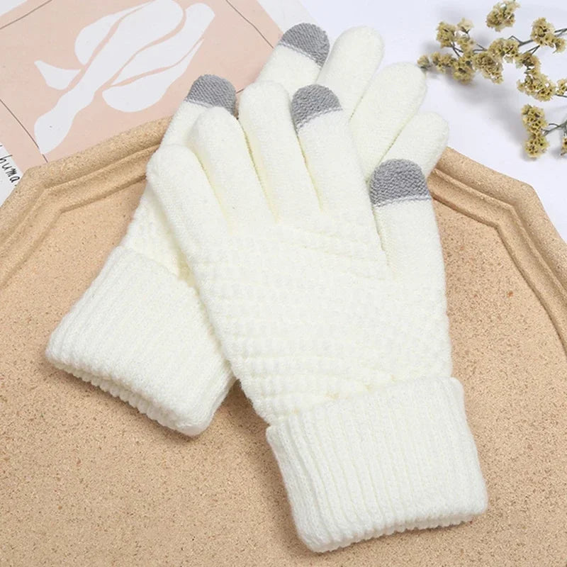 Dames Kasjmier Gebreide Winterhandschoenen-Handtassen-Calora-Grijs-One Size-Calora
