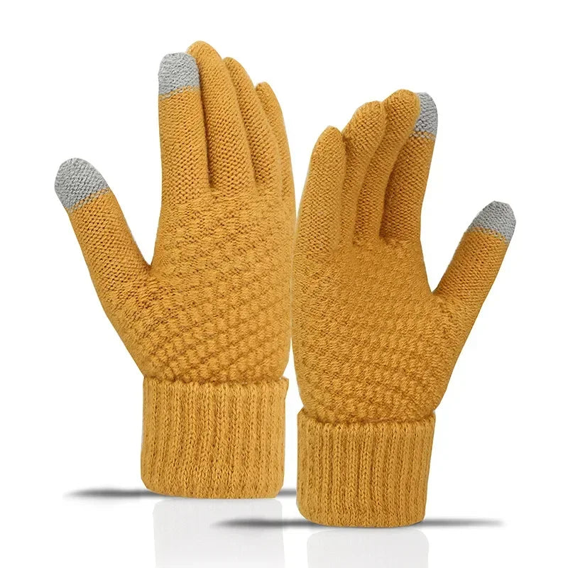 Dames Kasjmier Gebreide Winterhandschoenen-Handtassen-Calora-Grijs-One Size-Calora