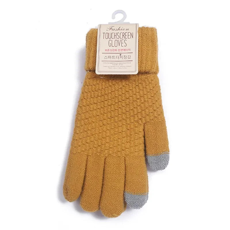 Dames Kasjmier Gebreide Winterhandschoenen-Handtassen-Calora-Grijs-One Size-Calora
