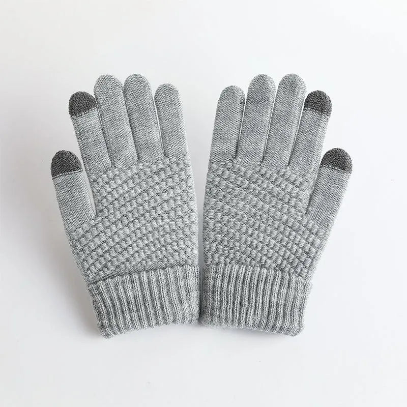 Dames Kasjmier Gebreide Winterhandschoenen-Handtassen-Calora-Grijs-One Size-Calora