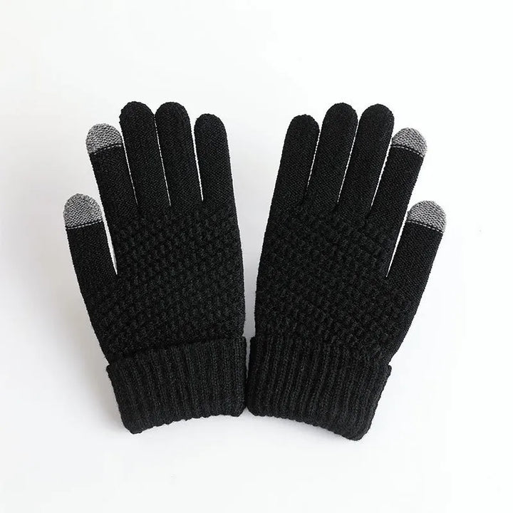 Dames Kasjmier Gebreide Winterhandschoenen-Handtassen-Calora-Zwart-One Size-Calora