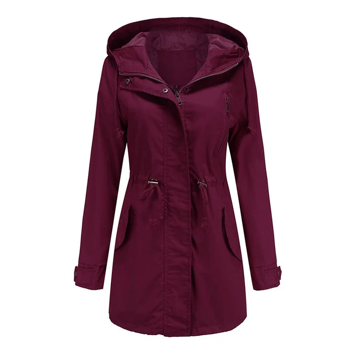 Dames katoenen trenchcoat met capuchon-Zomer Jassen-Calora-Wit-S-Calora