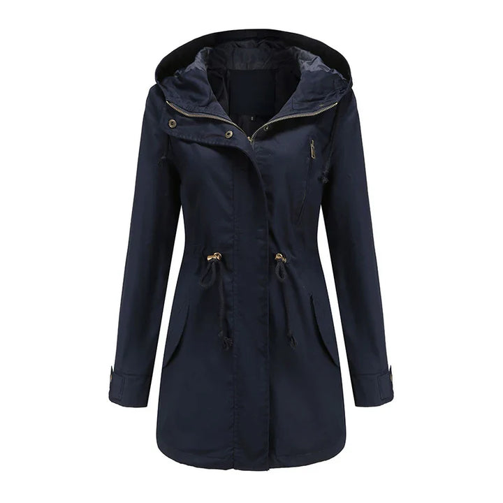 Dames katoenen trenchcoat met capuchon-Zomer Jassen-Calora-Wit-S-Calora