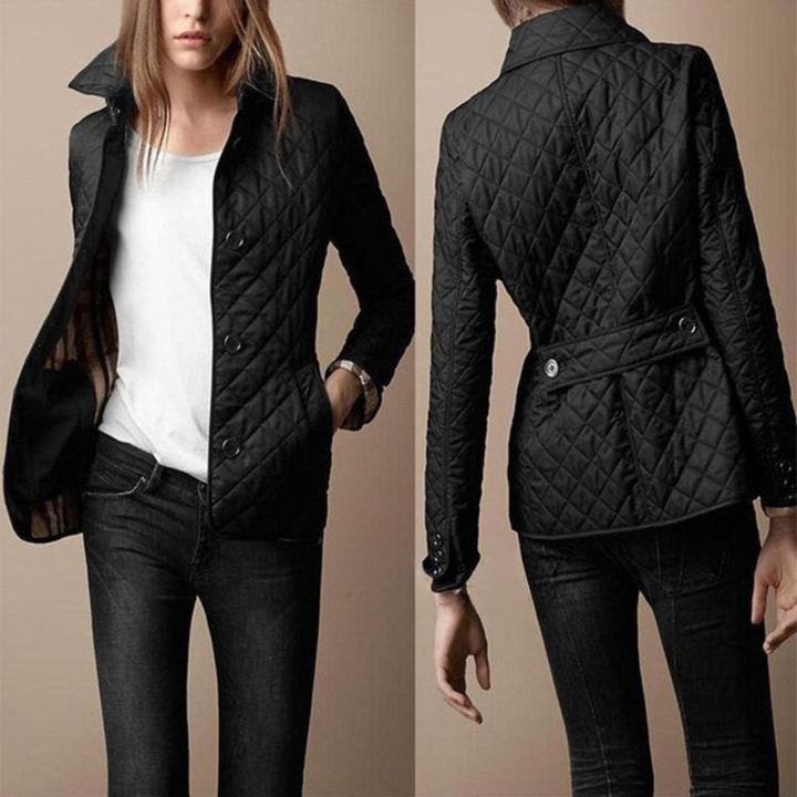 CALORA_ Dames Lichtgewicht Gequilte Zomer Jas met Knoopsluiting en Stijl