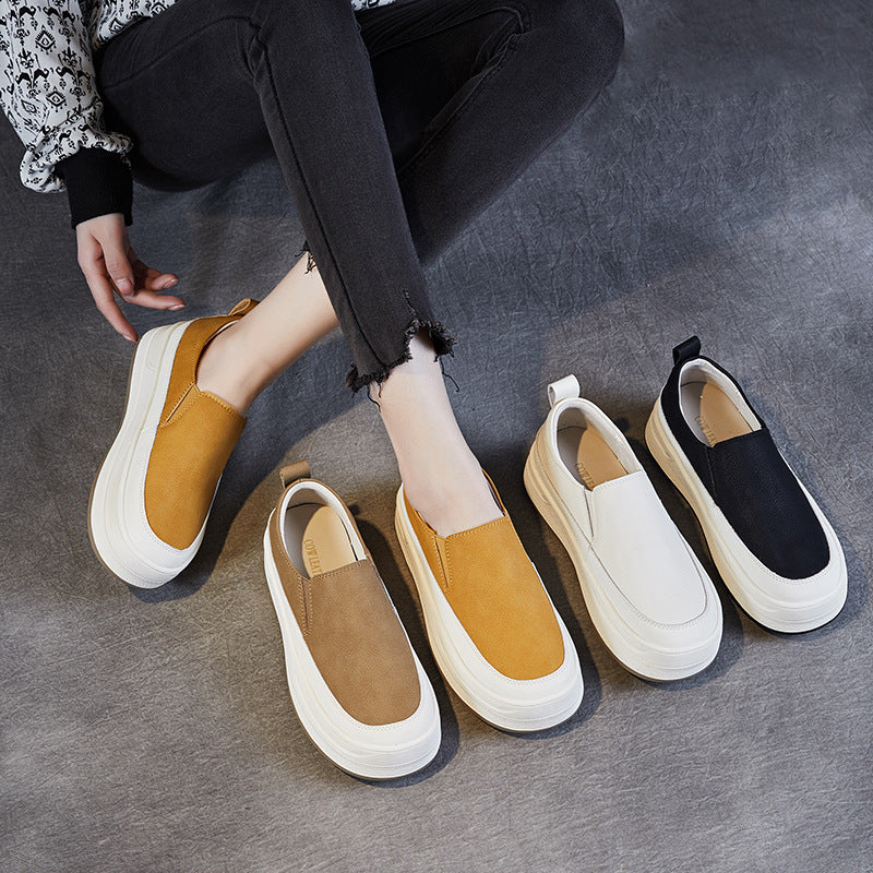 CALORA_ Dames Loafers - Espadrilles van PU Leer met Zachte Zool Casual Instappers