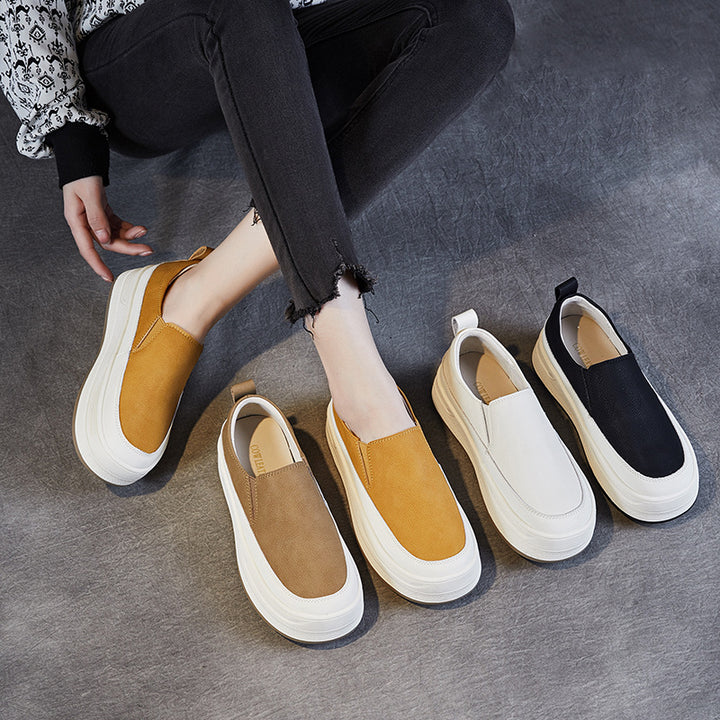 CALORA_ Dames Loafers - Espadrilles van PU Leer met Zachte Zool Casual Instappers