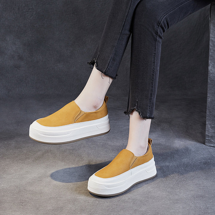 CALORA_ Dames Loafers - Espadrilles van PU Leer met Zachte Zool Casual Instappers