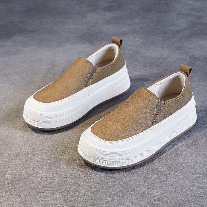 CALORA_ Dames Loafers - Espadrilles van PU Leer met Zachte Zool Casual Instappers