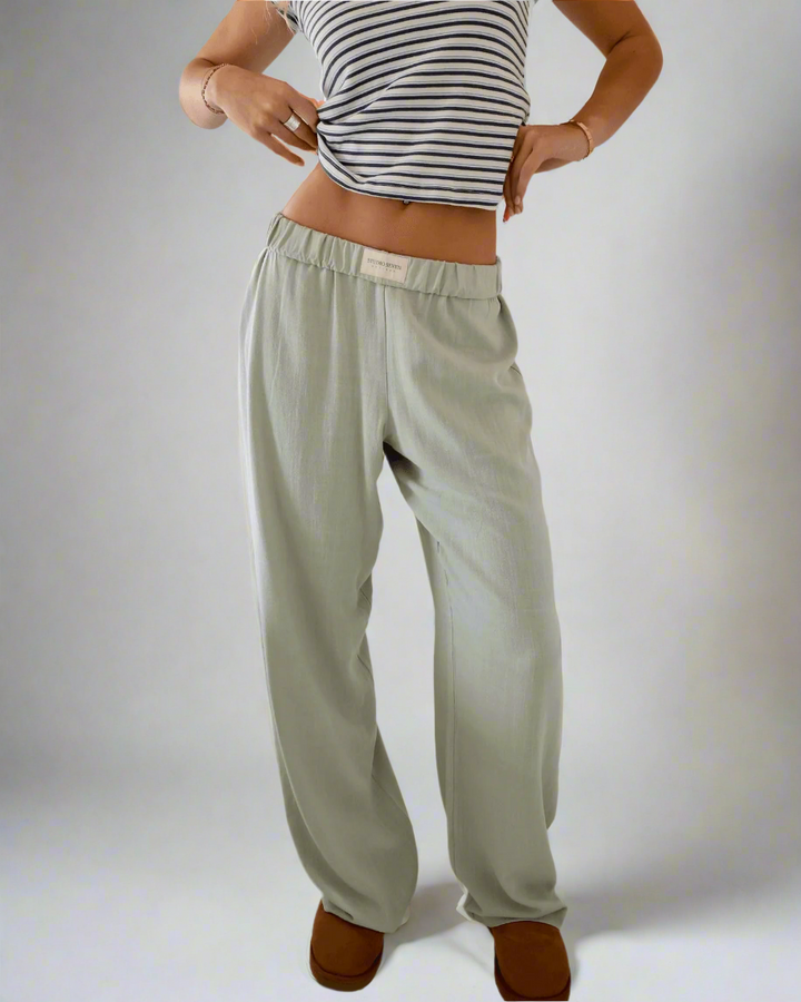 CALORA_ Dames Loungebroek met Relaxte Pasvorm en Elastische Tailleband