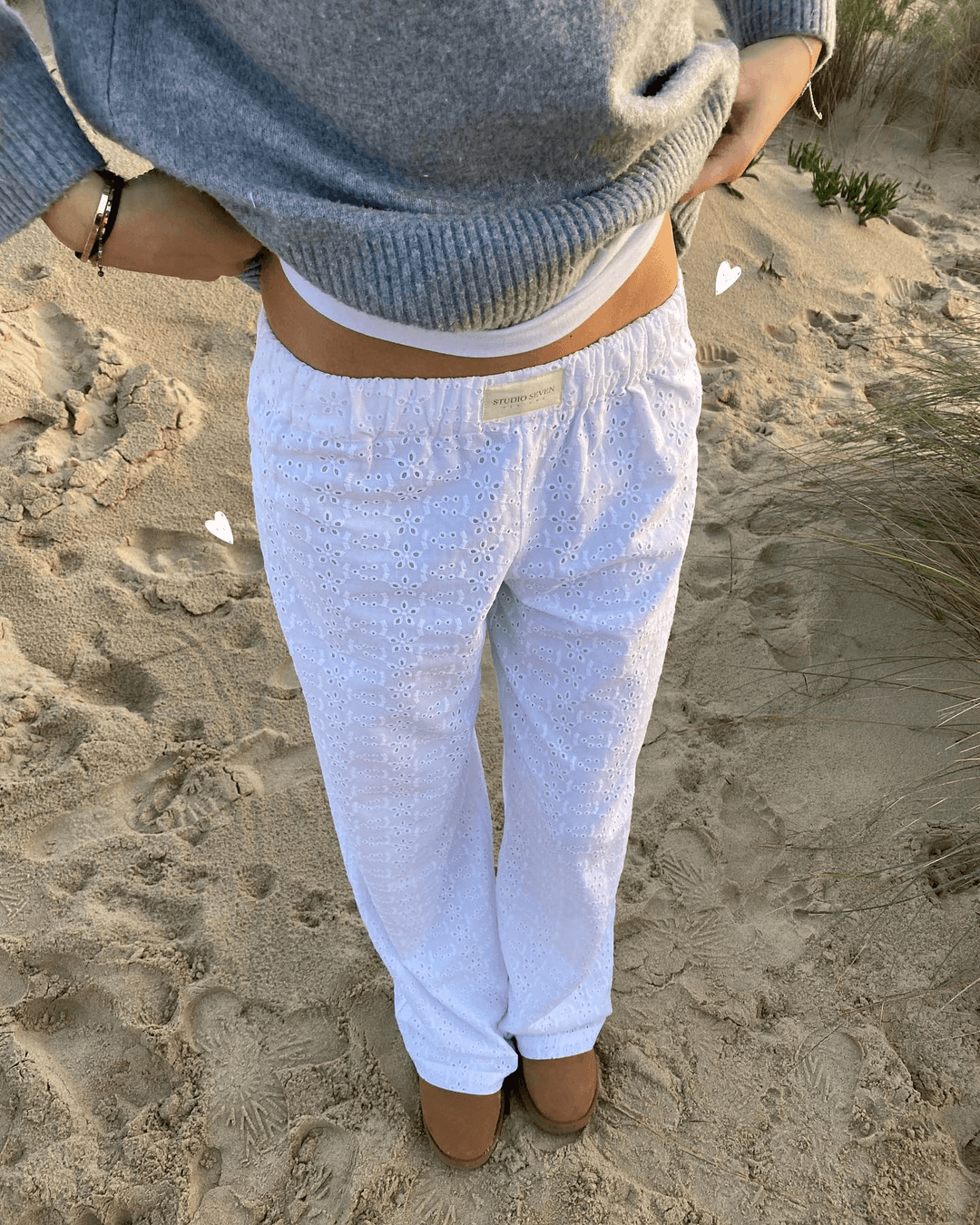 CALORA_ Dames Loungebroek met Relaxte Pasvorm en Elastische Tailleband