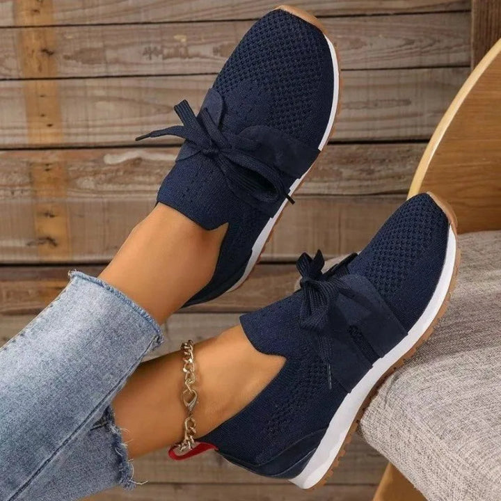 CALORA_ Dames Mesh Sneakers Veterschoenen met Ademend Ontwerp en Comfortabele Inlegzolen