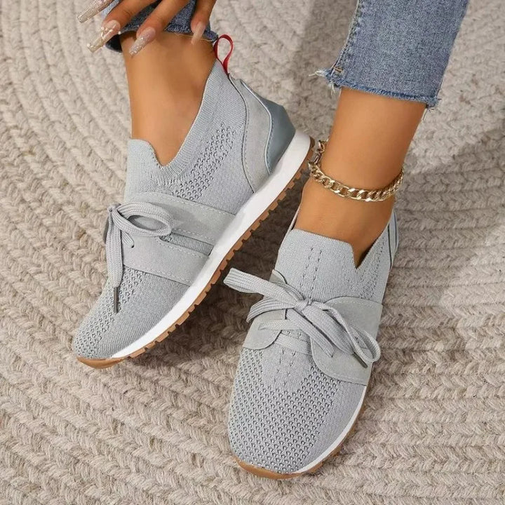 CALORA_ Dames Mesh Sneakers Veterschoenen met Ademend Ontwerp en Comfortabele Inlegzolen
