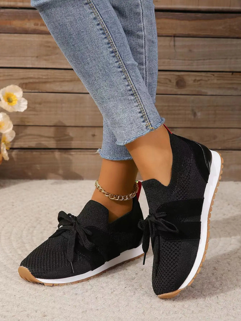 CALORA_ Dames Mesh Sneakers Veterschoenen met Ademend Ontwerp en Comfortabele Inlegzolen