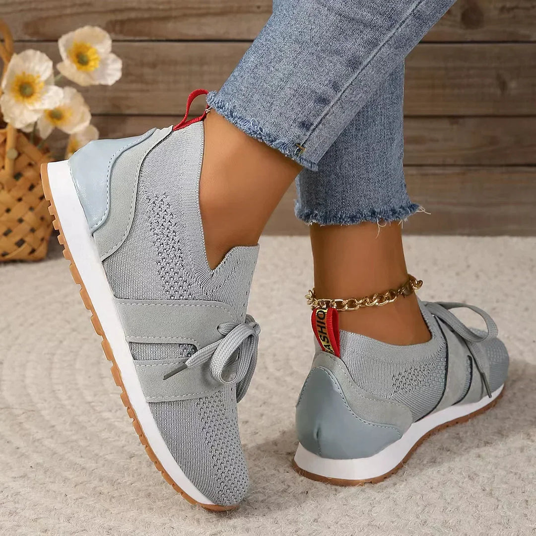 CALORA_ Dames Mesh Sneakers Veterschoenen met Ademend Ontwerp en Comfortabele Inlegzolen