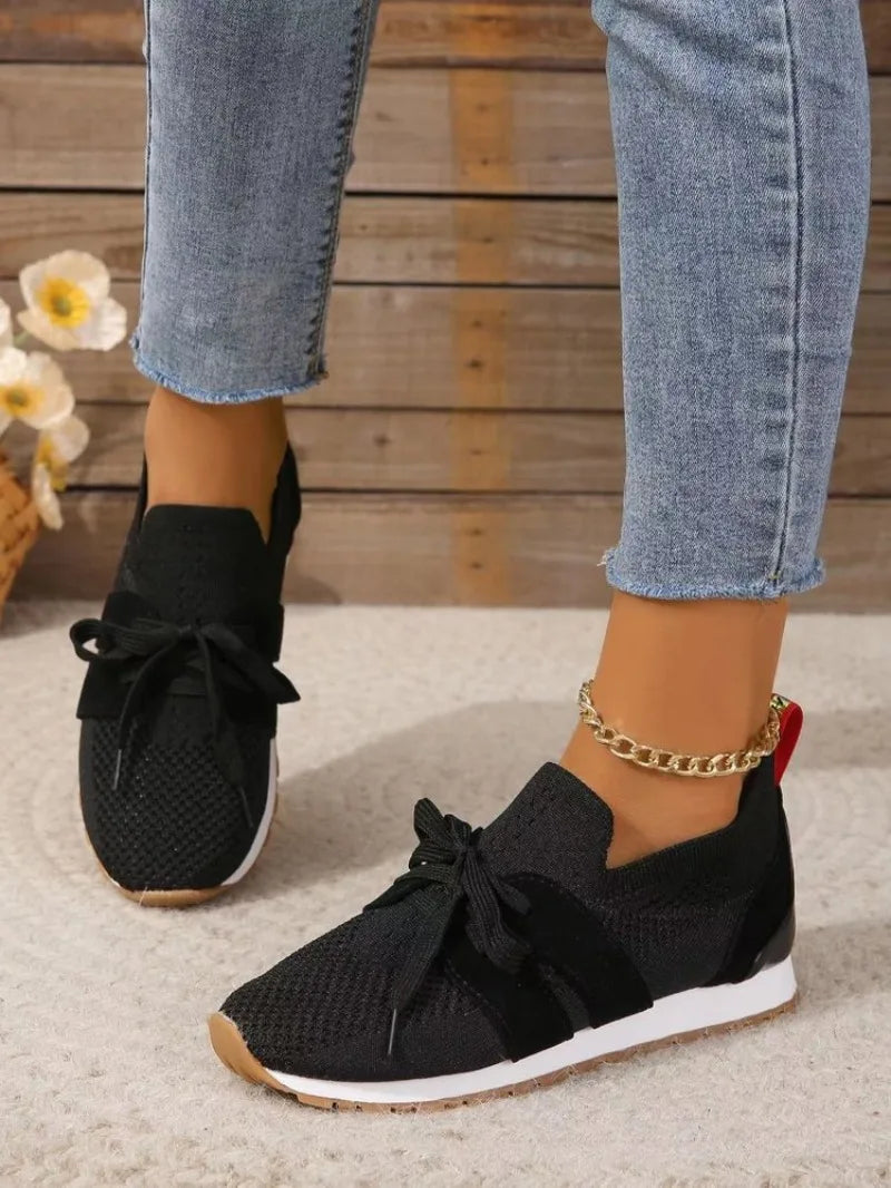 CALORA_ Dames Mesh Sneakers Veterschoenen met Ademend Ontwerp en Comfortabele Inlegzolen