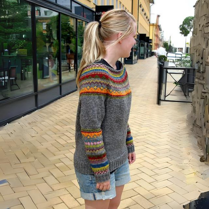Dames ronde hals kleurblok losse pullover trui-Blazers & Vesten-Calora-S-Calora