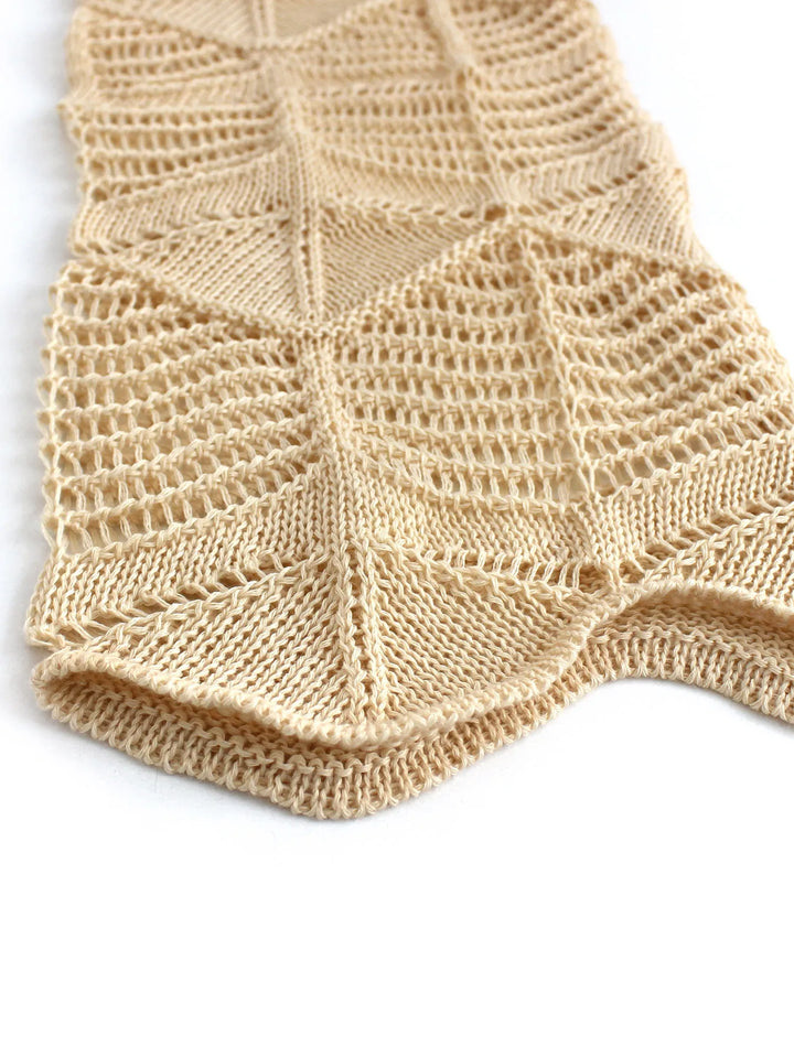 Dames ronde hals lange mouw holle gebreide trui zomer-Blazers & Vesten-Calora-Geel-S-Calora
