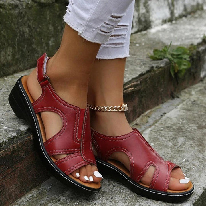 CALORA_ Dames Sandalen met Ondersteuning voor de Voetboog en Comfortzool