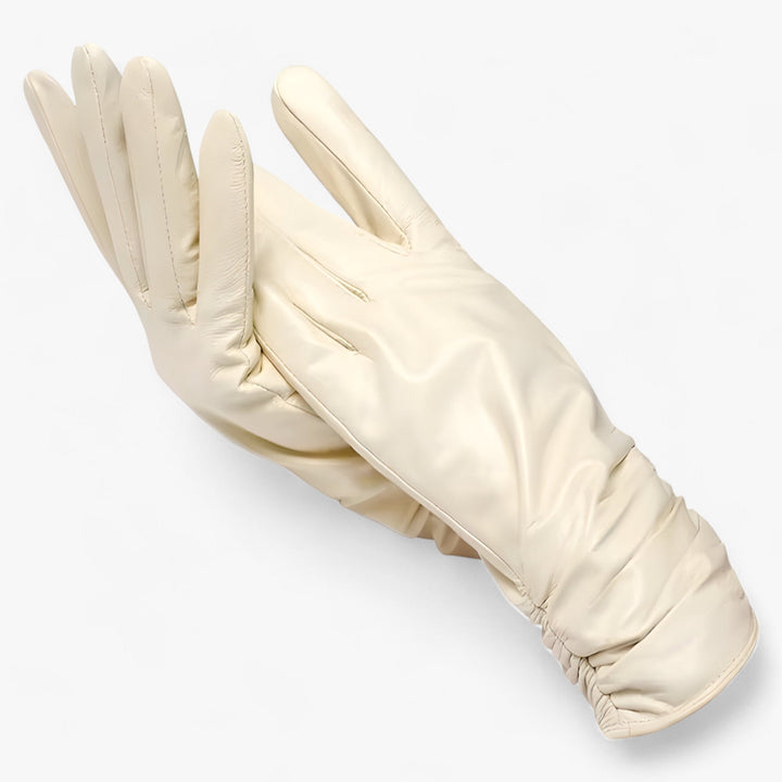 Dames schapenleren Winter Handschoenen-Laarzen-Calora-Beige-S-Calora