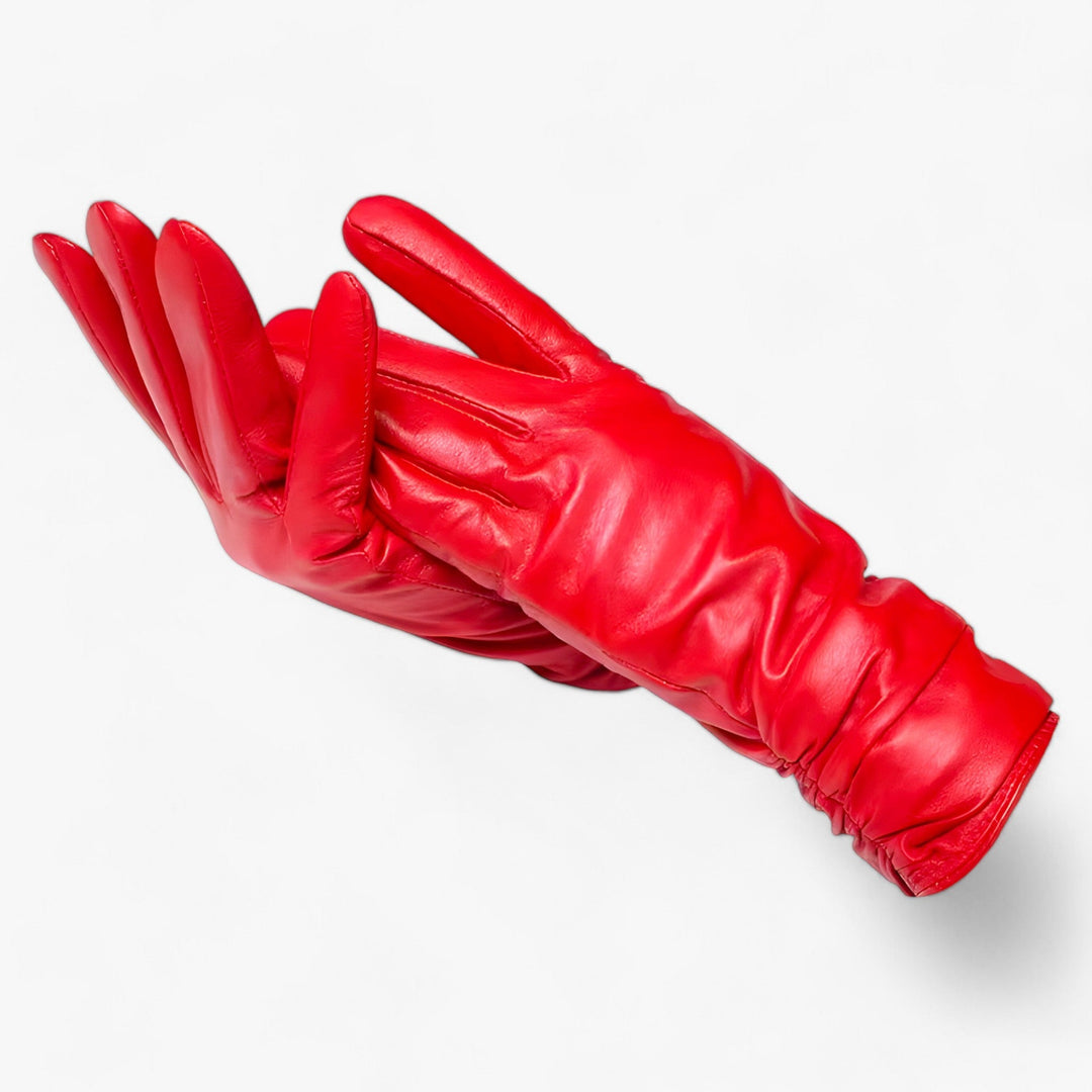 Dames schapenleren Winter Handschoenen-Laarzen-Calora-Rood-S-Calora