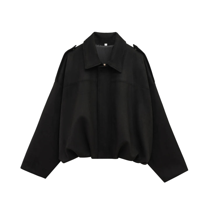 CALORA_ Dames Suede Bomber Jas Bruin Groen Met Rits Motorjas