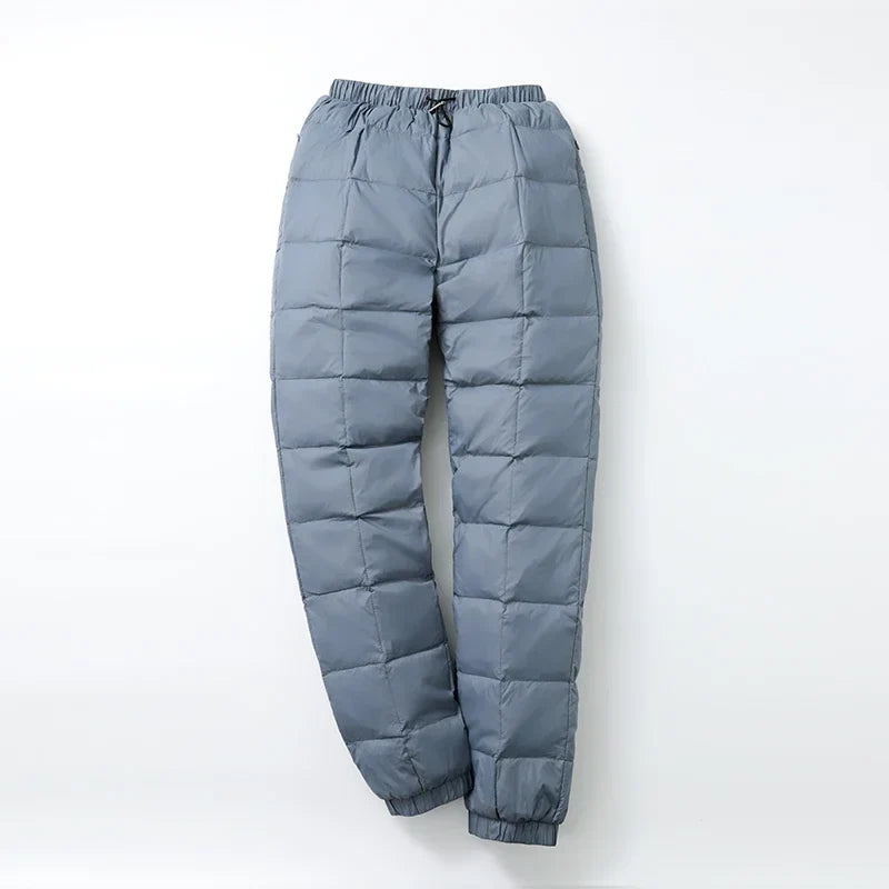 Dames winter hoge taille puffer rechte Broek-Pantalons-Calora-Mistblauw-M-Calora