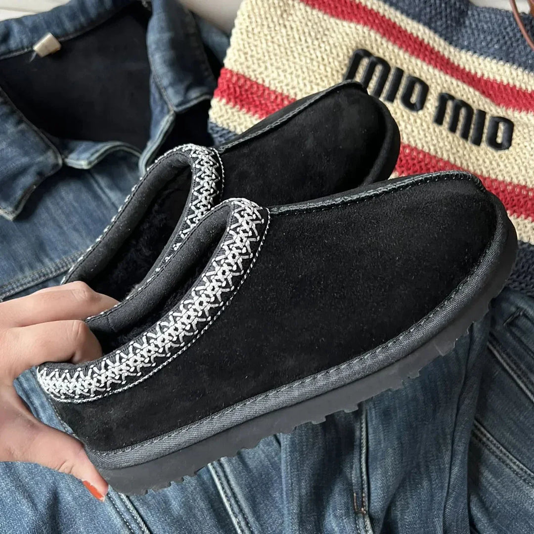 CALORA_ Dames Winter Ultra Mini Plateau Enkellaarsjes Met Bont