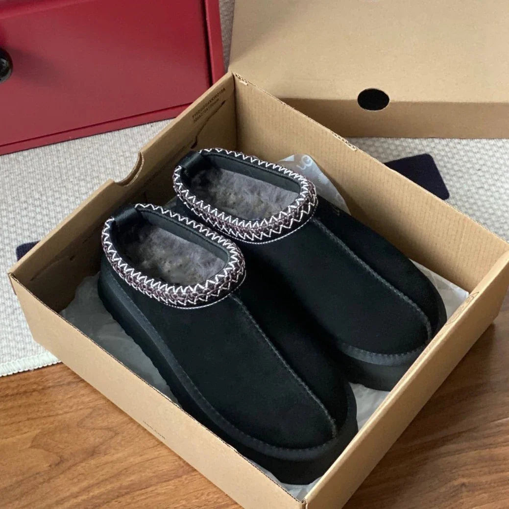 CALORA_ Dames Winter Ultra Mini Plateau Enkellaarsjes Met Bont