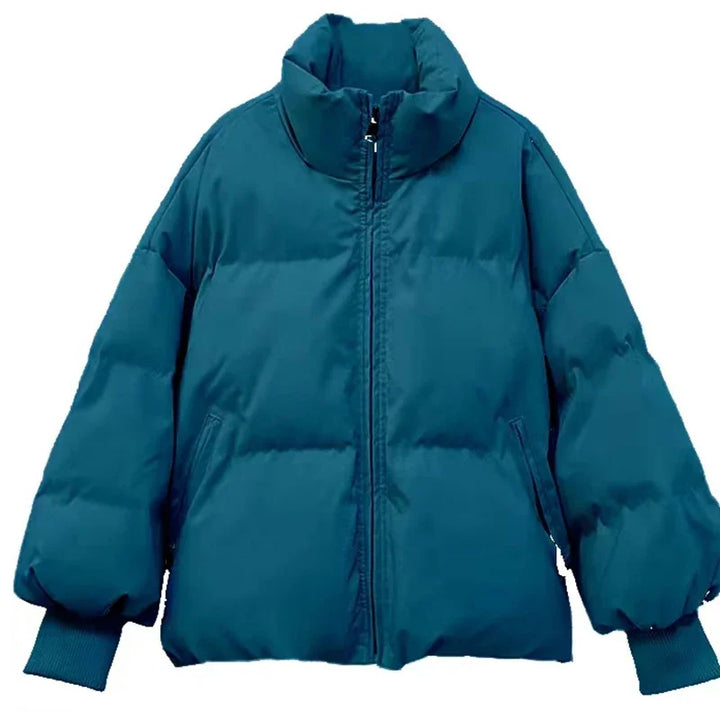 Dames winterpufferjas met rits en inkeping in de hals-Zomer Jassen-Calora-Wit-S-Calora