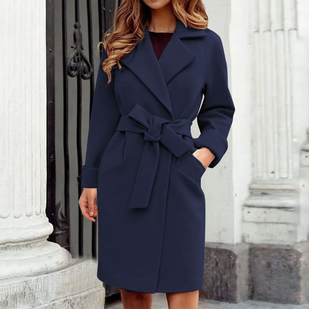 Dames Wollen Trenchcoat van Gemiddelde Lengte voor de Winter-trenchcoat dames-Calora-Rood-S-Calora