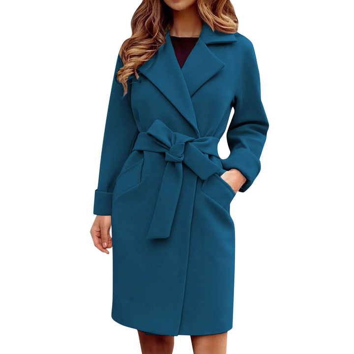 Dames Wollen Trenchcoat van Gemiddelde Lengte voor de Winter-trenchcoat dames-Calora-Rood-S-Calora