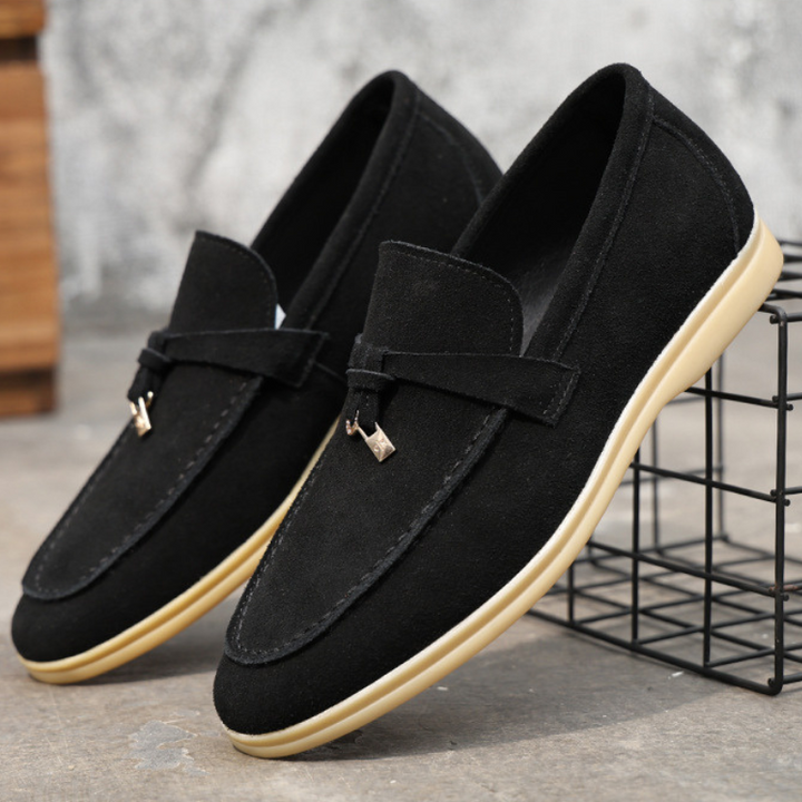 Davide | Luxueuze suede Loafers instappers met Tassel-Loafers-Calora-Beige-39-Calora