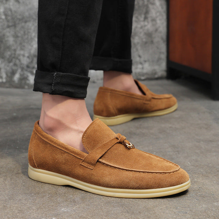 Davide | Luxueuze suede Loafers instappers met Tassel-Loafers-Calora-Beige-39-Calora