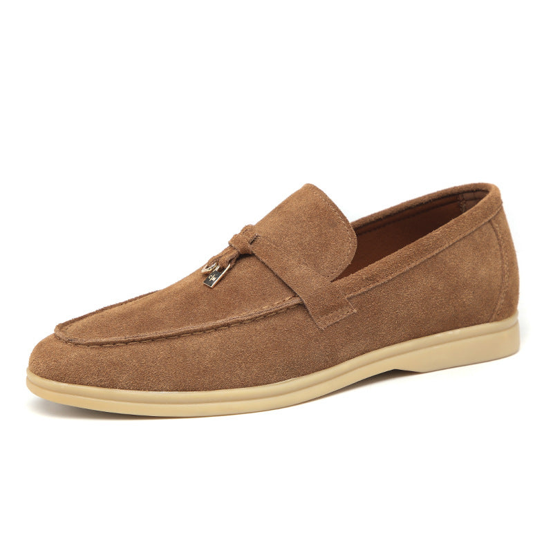 Davide | Luxueuze suede Loafers instappers met Tassel-Loafers-Calora-Bruin-39-Calora