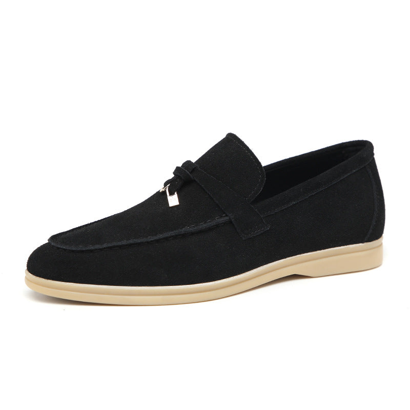 Davide | Luxueuze suede Loafers instappers met Tassel-Loafers-Calora-Zwart-39-Calora