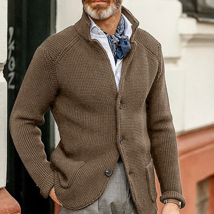 Dean | klassiek gebreid vest-Blazers & Vesten-Calora-Bruin-S-Calora