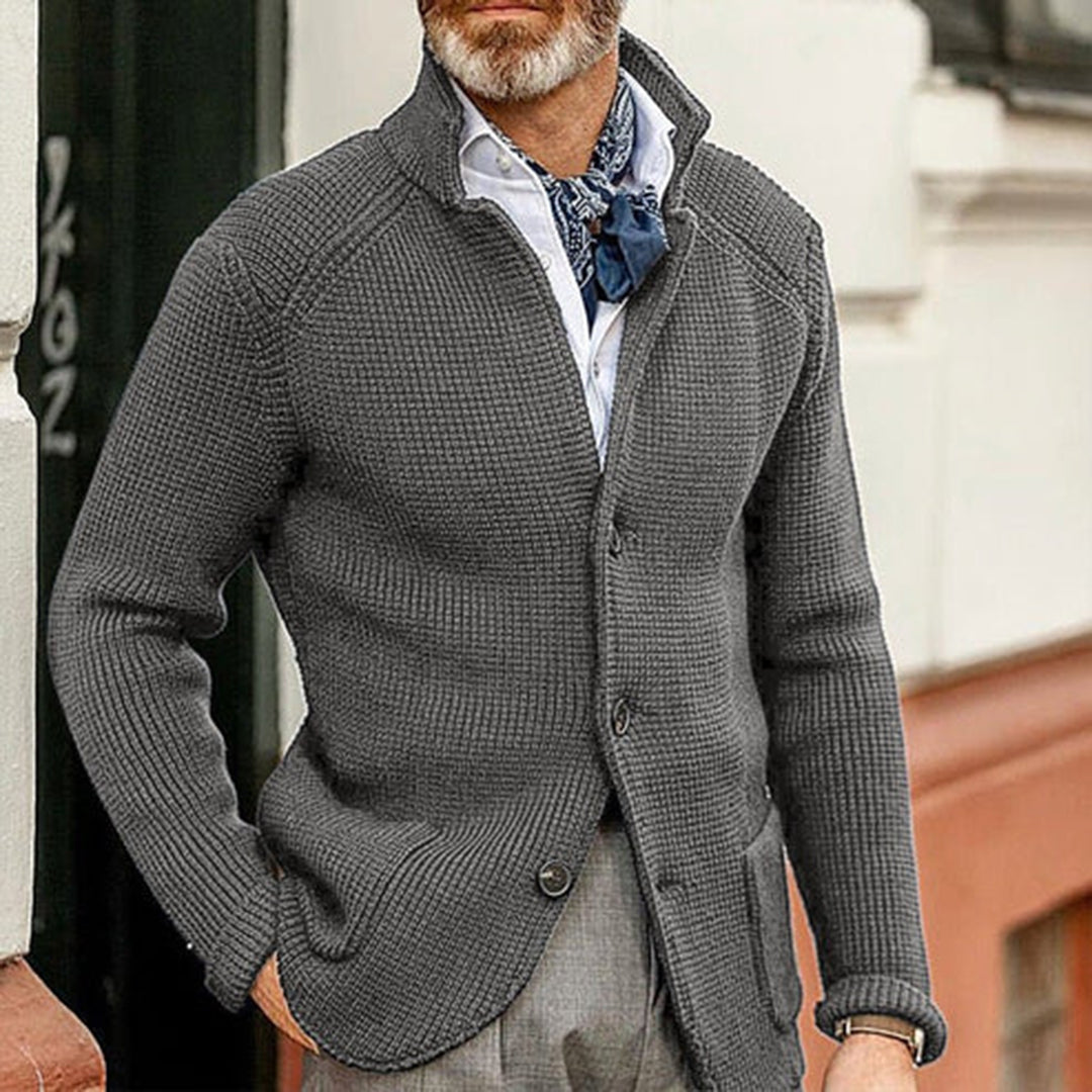 Dean | klassiek gebreid vest-Blazers & Vesten-Calora-Grijs-S-Calora