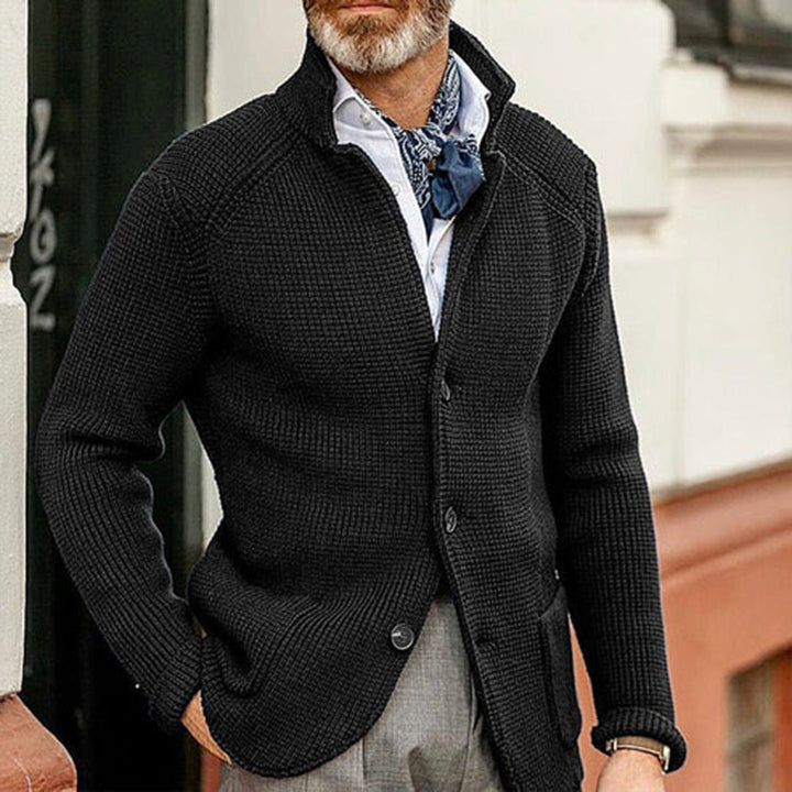 Dean | klassiek gebreid vest-Blazers & Vesten-Calora-Zwart-S-Calora
