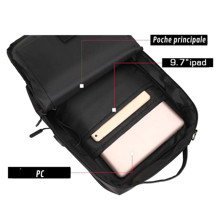CALORA_ Delavoy | Waterdichte Laptoprugzak Aktetas tot 15,6 inch met USB 3.0-poort