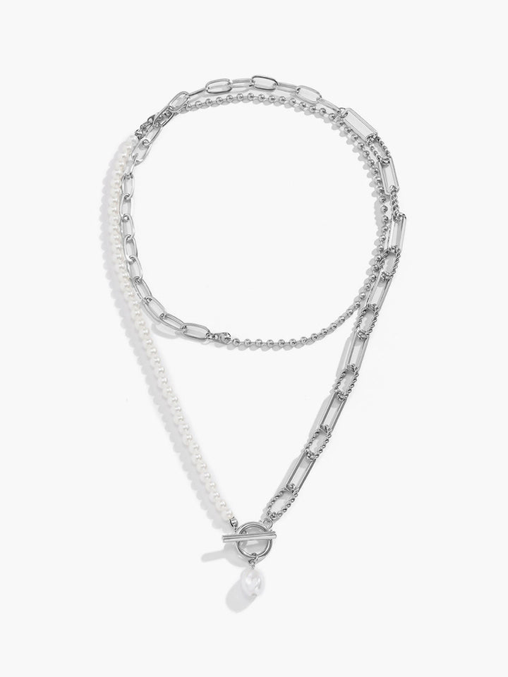 Deloria | Parel saturnus ketting set-Kettingen-Calora-Zilver-One Size-Calora