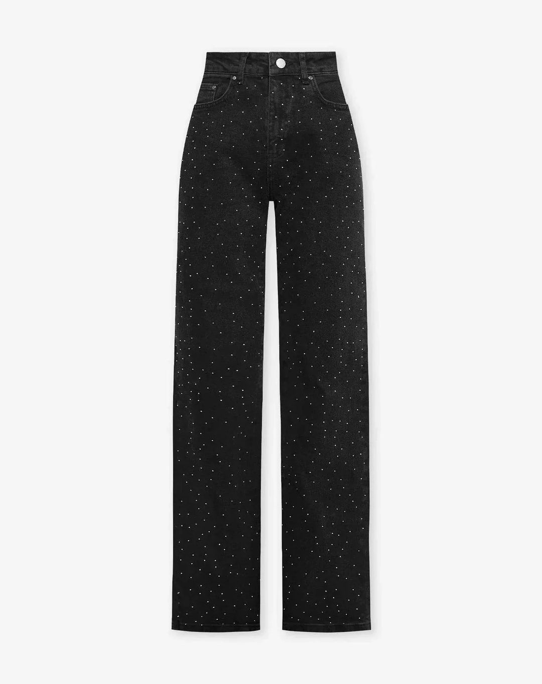 CALORA_ Denim Jeans met Glitter voor een Sprankelende Look