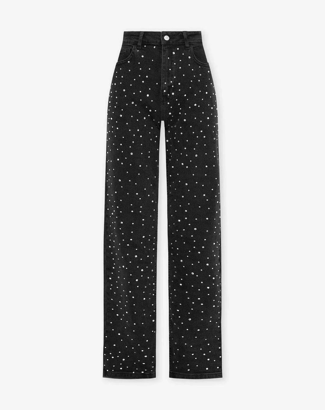 CALORA_ Denim Jeans met Glitter voor een Sprankelende Look