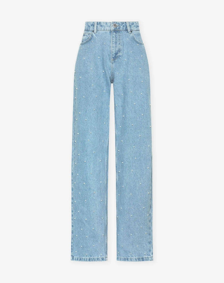 CALORA_ Denim Jeans met Glitter voor een Sprankelende Look