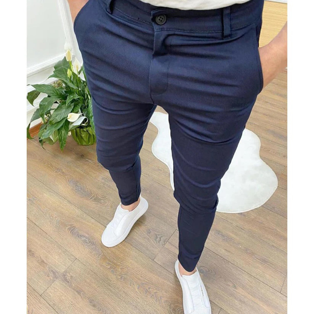 Dexus | Stijlvolle Slim-fit Stretch Pantalon-Pantalons-Calora-Blauw-S-Calora