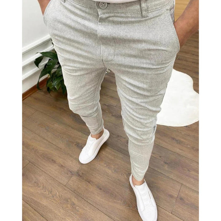 Dexus | Stijlvolle Slim-fit Stretch Pantalon-Pantalons-Calora-Lichtgrijs-S-Calora